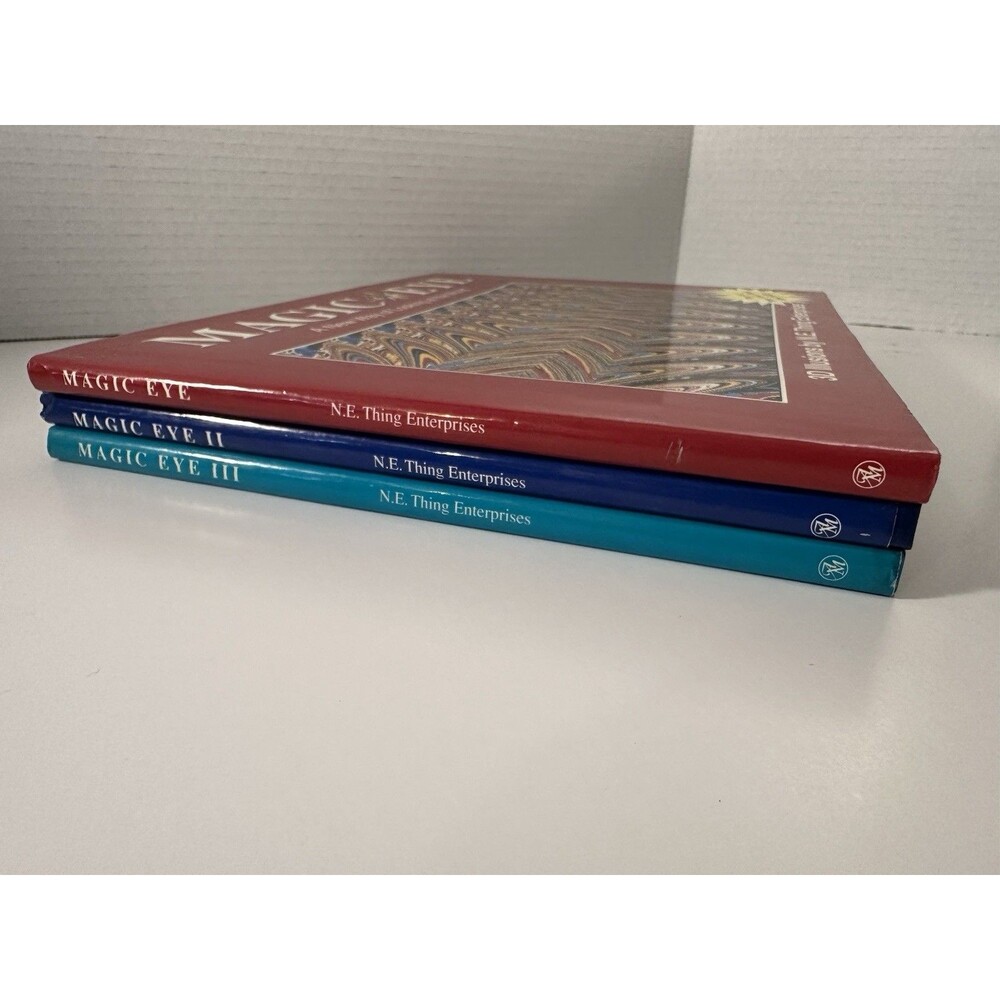 Magic Eye 3D Illusions Hardcover Books Volumes 1 Thru 3 With Jackets Nice Fun - Picture 2 of 10